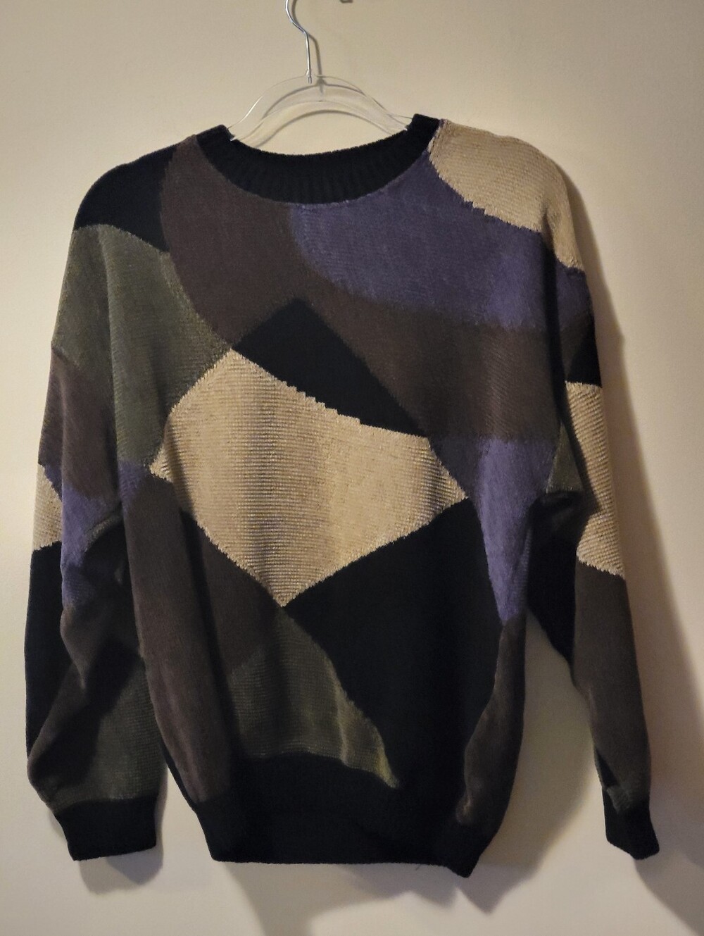 Tundra Canada Men's Size M Geometric Colorblock Knit Sweater Vintage Style